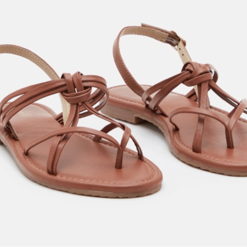 Brown Sandals with Adjustable Straps - Purchased in France - Worn once